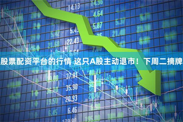 股票配资平台的行情 这只A股主动退市！下周二摘牌