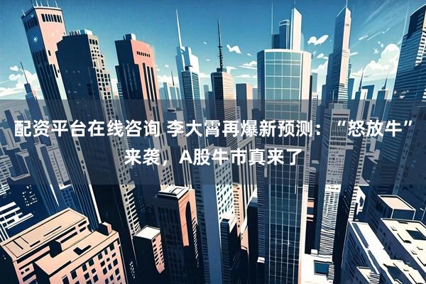 配资平台在线咨询 李大霄再爆新预测：“怒放牛”来袭，A股牛市真来了